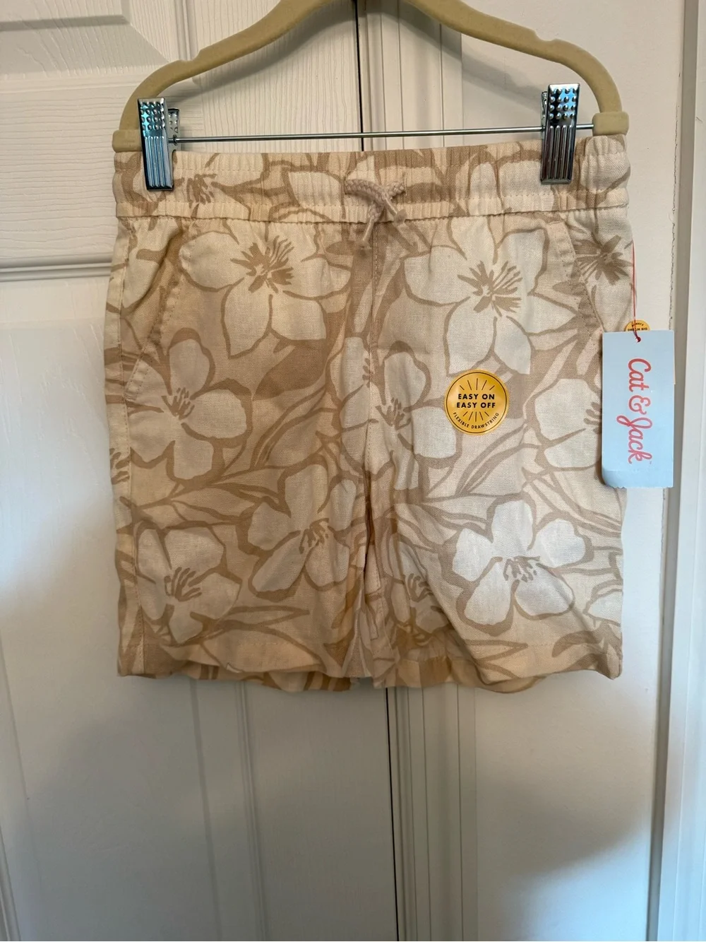 Cat & Jack Tan Floral Above-the-Knee Shorts